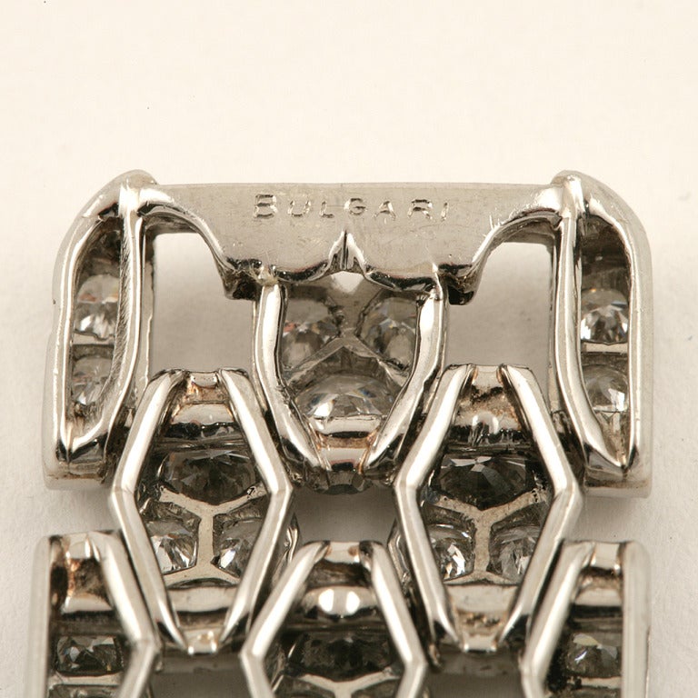Bulgari Art Deco Diamond Platinum Bracelet 1