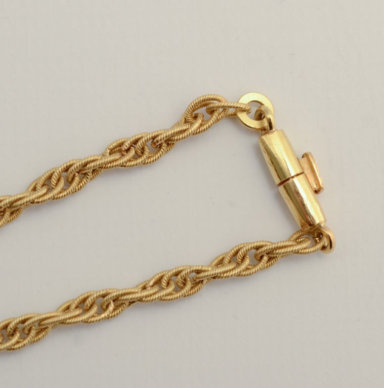 Handmade Long Gold Chain Necklace In New Condition In Darnestown, MD