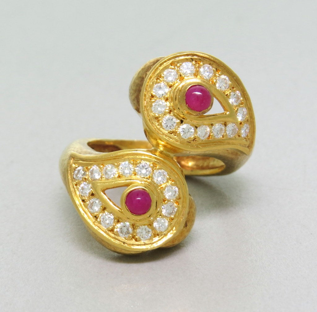 Zolotas Ruby Diamond Gold Ring 3