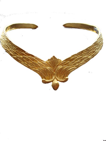 Women's BUCCELLATI Gold Collar with Feather Pattern For Sale