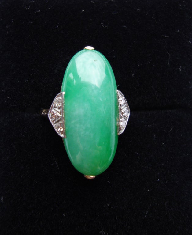 Art Deco Jade Ring