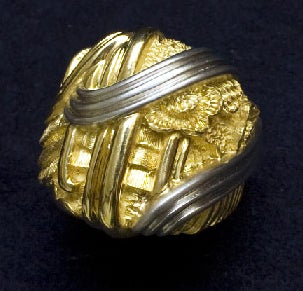 HENRY DUNAY Two Color Gold Ring For Sale 1