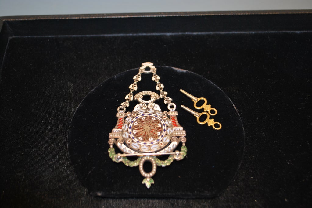 19th Century Silver and Enamel Pasha Pocket Watch