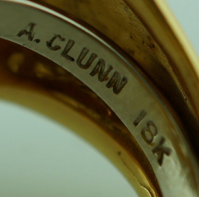 A. Clunn Enamel Gold Ring 6