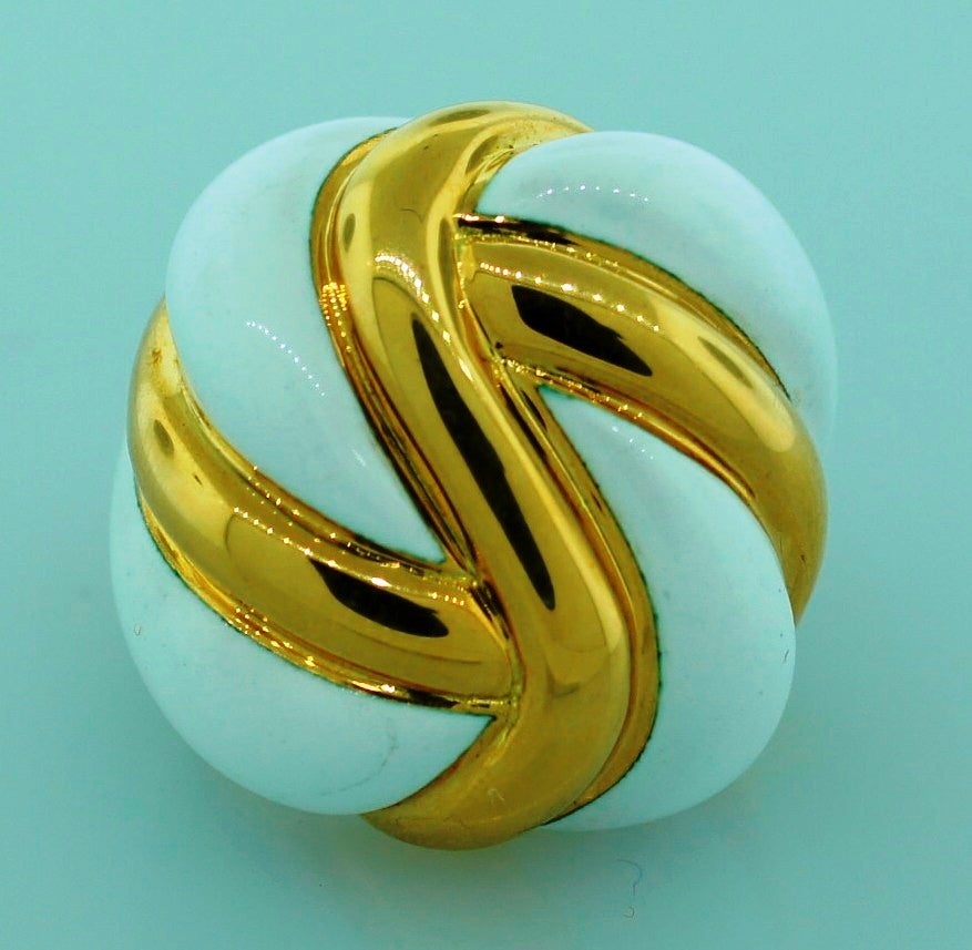 Women's A. Clunn Enamel Gold Ring