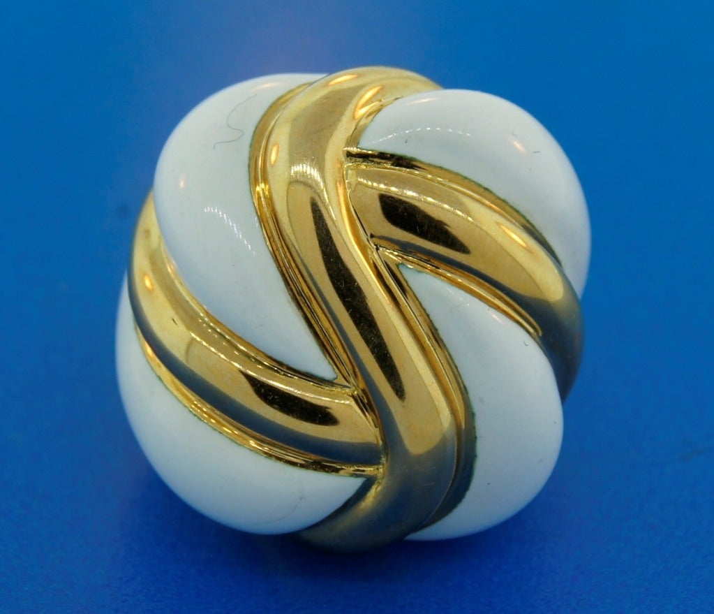 A. Clunn Enamel Gold Ring 1