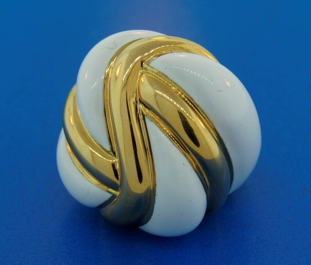 A. Clunn Enamel Gold Ring 2