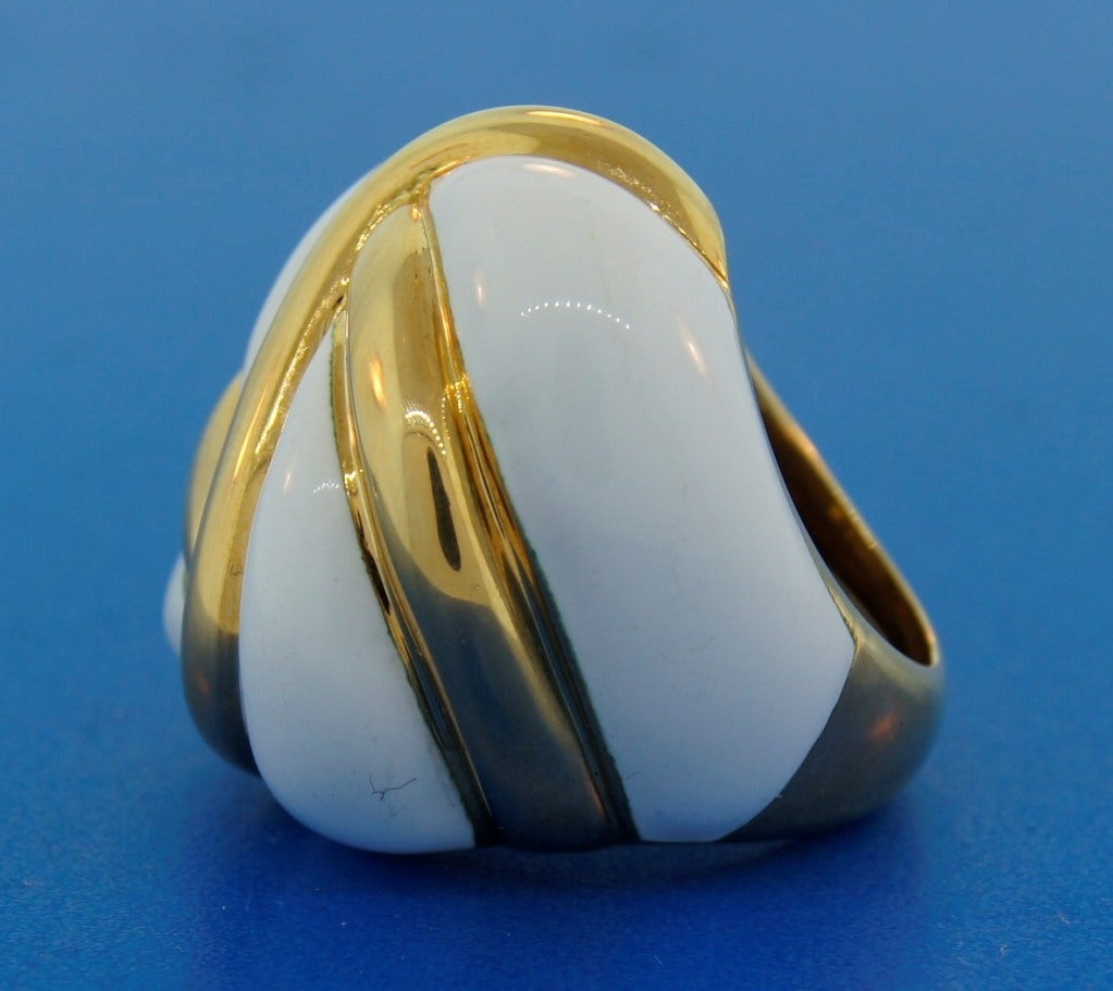 A. Clunn Enamel Gold Ring 3