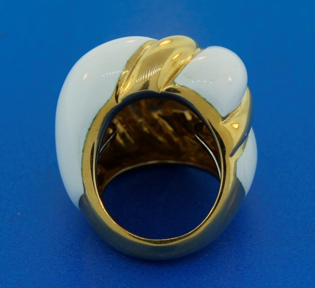 A. Clunn Enamel Gold Ring 4