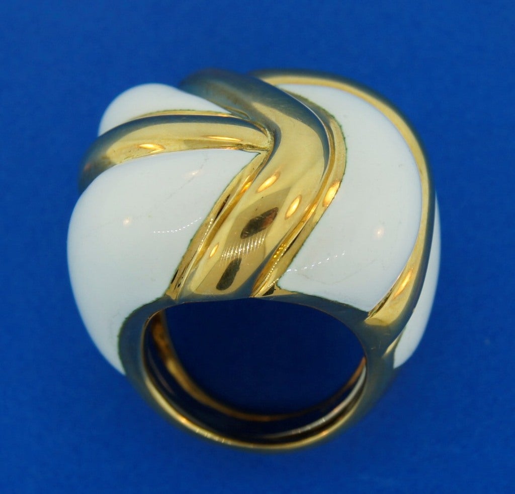 A. Clunn Enamel Gold Ring 5