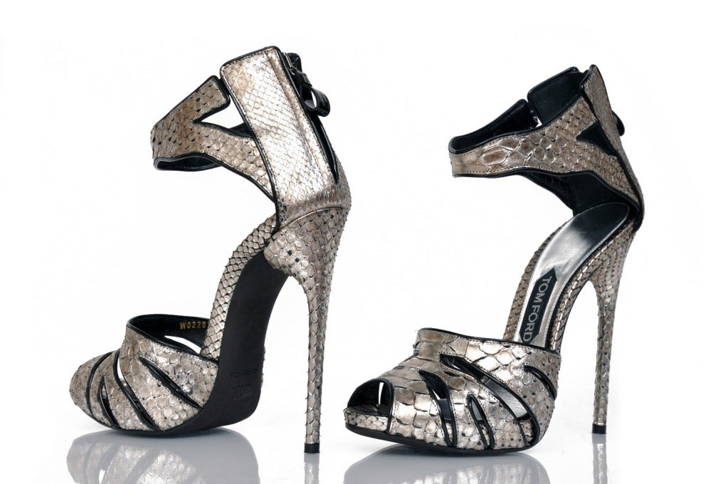 tom ford silver platform heels