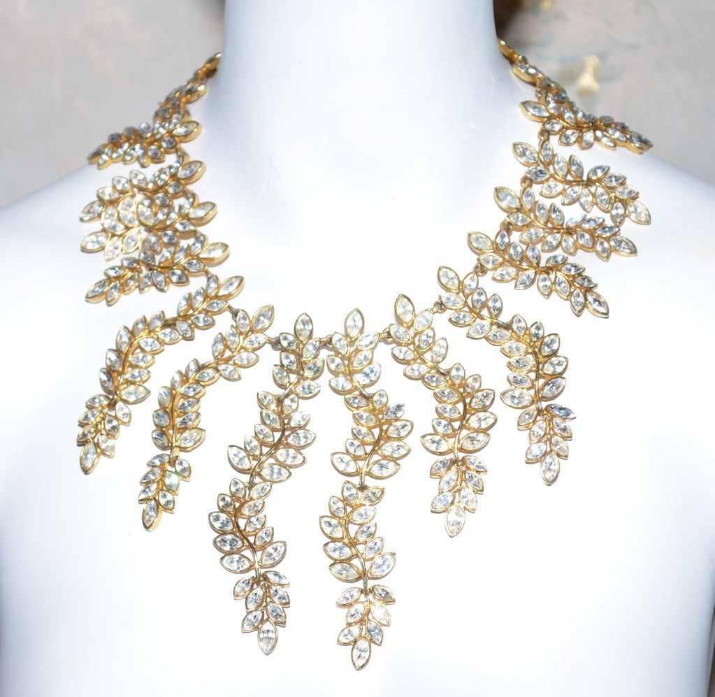 gold statement necklace and earrings