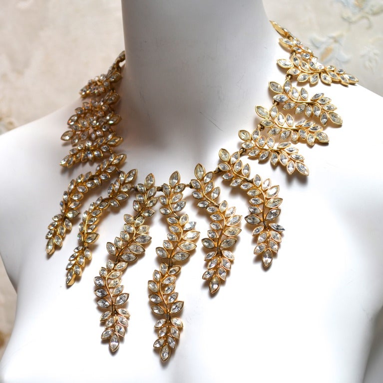 Kenneth Jay Lane Vintage 1985 Massive Statement Necklace Earrings Set in Book In Excellent Condition In Carmel, CA