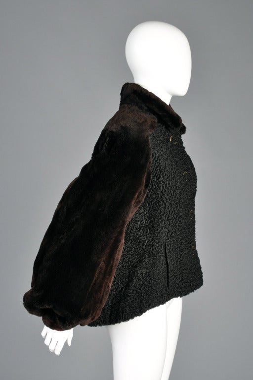 Women's Givenchy Persian Lamb Coat with Sheared Beaver Sleeves