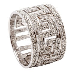 Diamond Greek Key Pattern Ring
