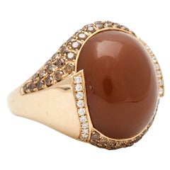 A Moonstone and Diamond Dress Ring by Arthur Scholl