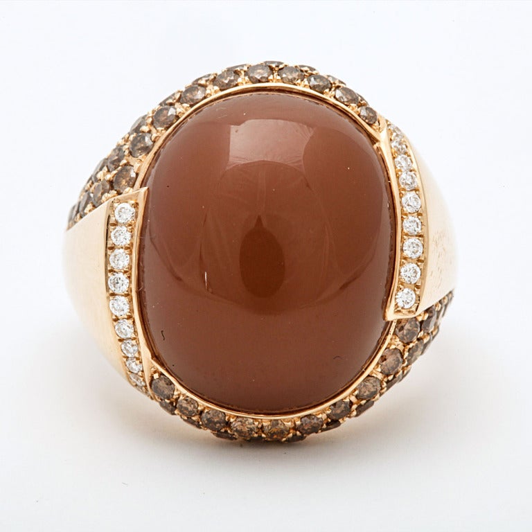 A Moonstone and Diamond Dress Ring by Arthur Scholl
