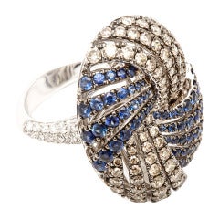 A Sapphire Diamond White Gold Dress Ring by Arthur Scholl
