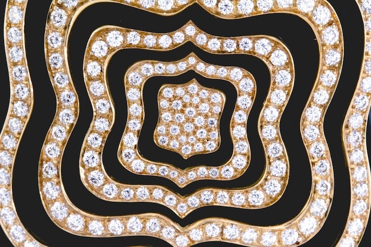 Women's Donald Huber Onyx Diamond Gold Bracelet For Sale