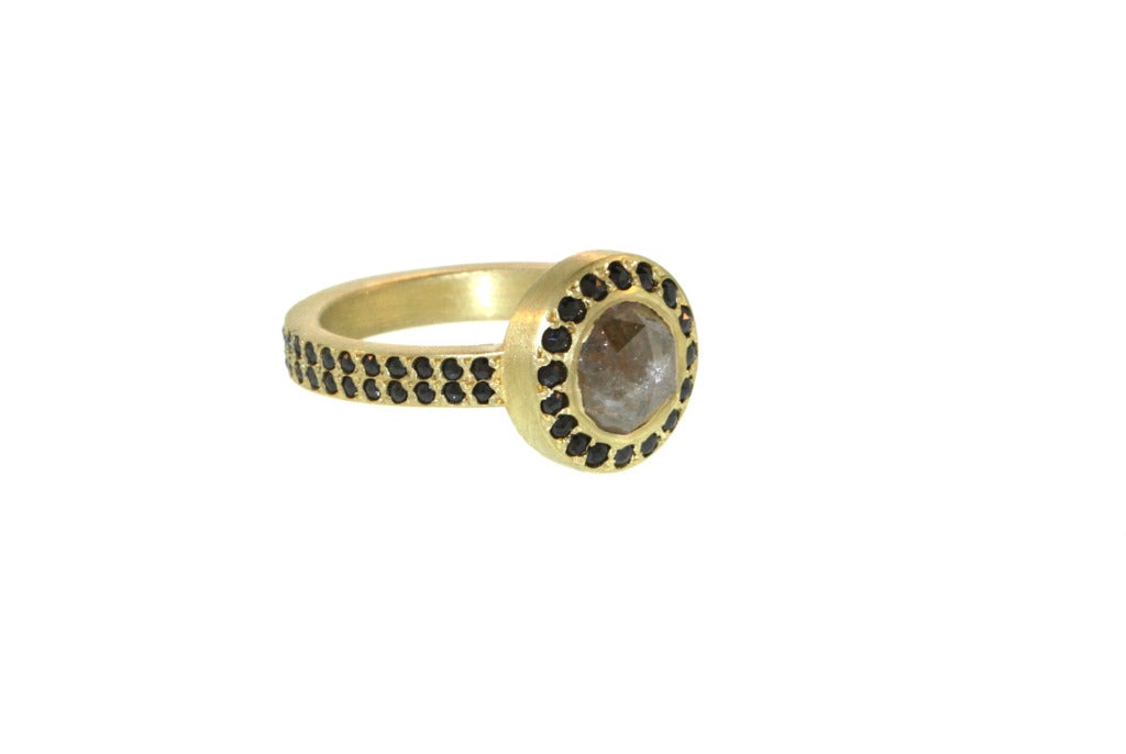 Opaque and Black Pavé Diamond Ring