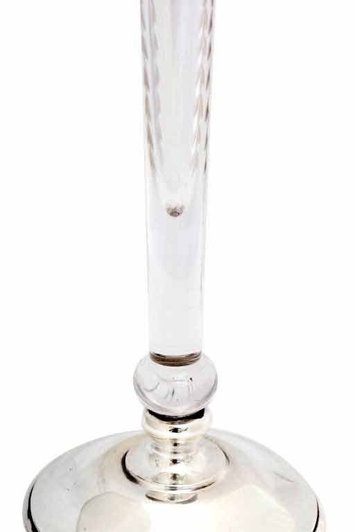 Sterling Silver Hawkes Sterling  Silver-Mounted Etched Crystal Vase