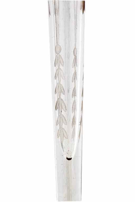 20th Century Hawkes Sterling  Silver-Mounted Etched Crystal Vase