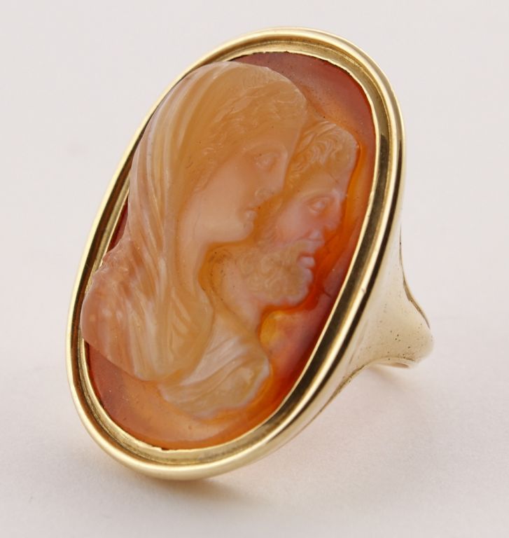 Antique Agate Cameo Ring, Late 17th Century