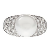 HARRY WINSTON Platinum Pearl Diamond Platinum Ring