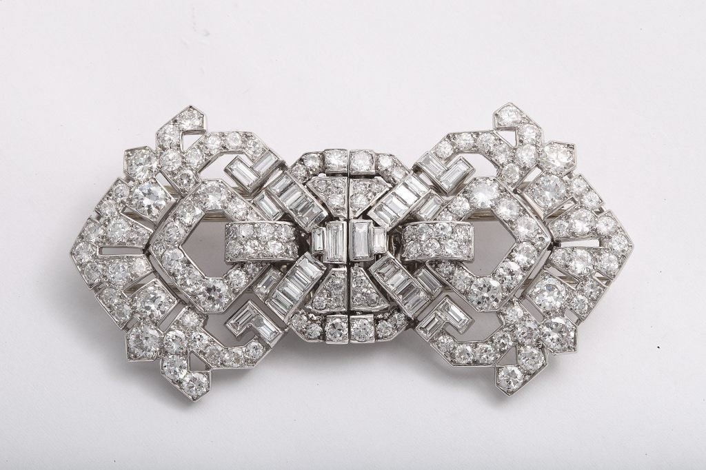 Women's CARTIER Art Deco Diamond Clips For Sale
