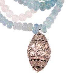 Women's Aquamarine & Diamond Pendant Necklace For Sale