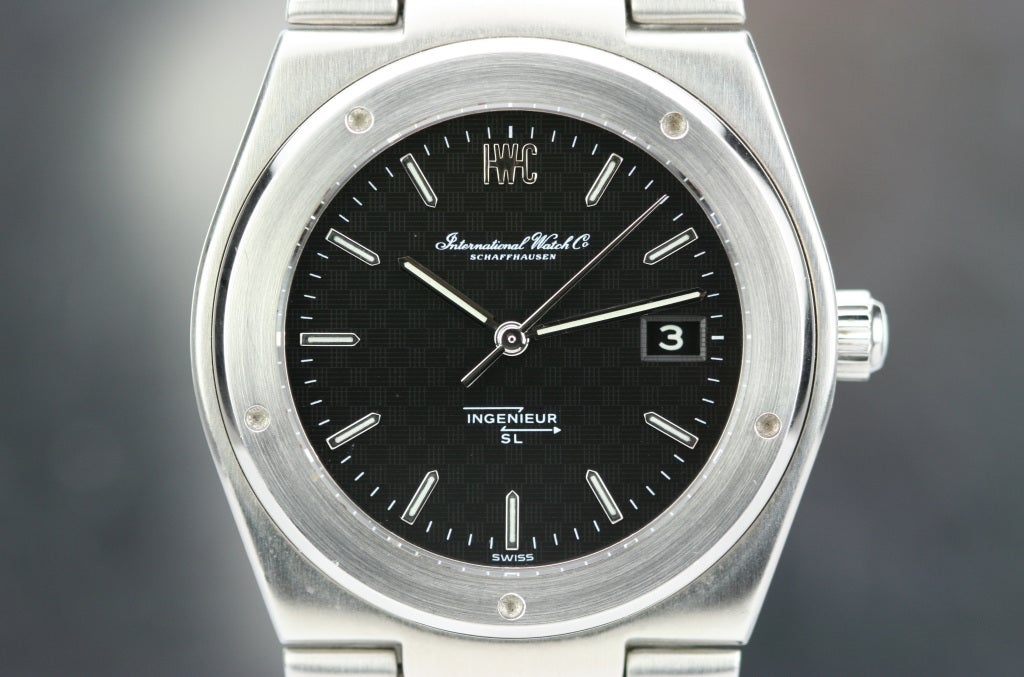 This is a great example of IWC's Ingenieur SL model number 1832 from the 1970s. This is an automatic watch that was designed by the famous watch designer Gerald Genta. The watch is powered by IWC's caliber 8541ES which contains special amagnetic
