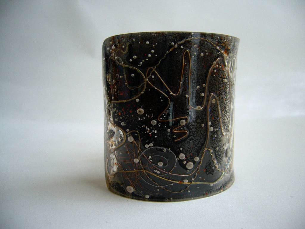 A rare bracelet designed and created by Zahara Schatz of Israel. Schatz exhibited and won prestigious prizes in the U.S. and Europe, including at the Milan Triennale and The Museum of Modern Art in New York, where she was recognized for a 1951 lamp