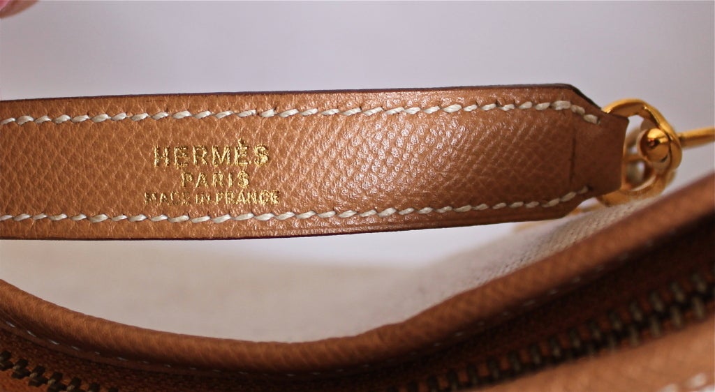 HERMES toile & leather large 'trim' bag - 40 cm In New Condition In San Fransisco, CA