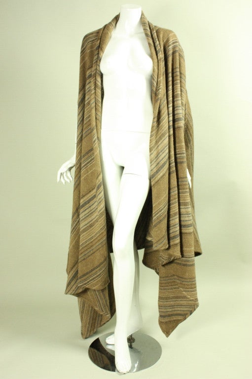 Issey Miyake Striped Wool Cape, Early 1980s  For Sale 1