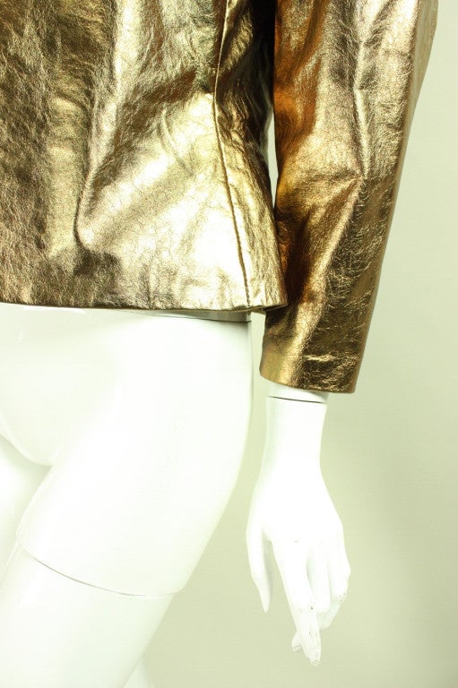 Bill Blass Metallic Leather Jacket, 1980s  For Sale 1