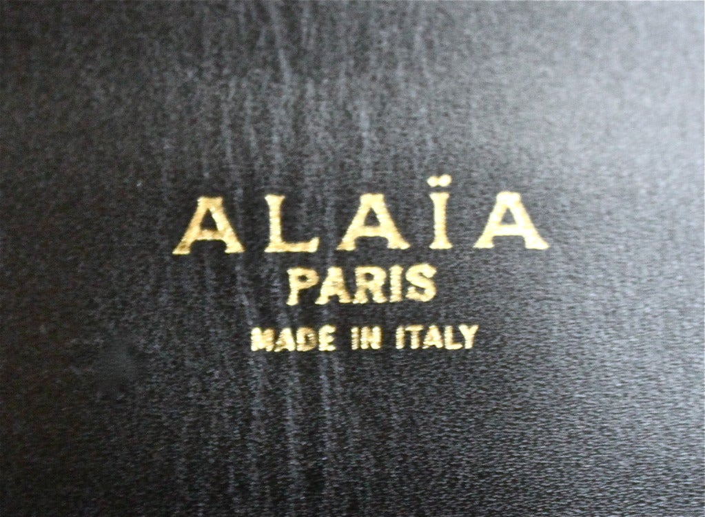 Black Azzedine Alaia black leather belt with heavy silver hardware