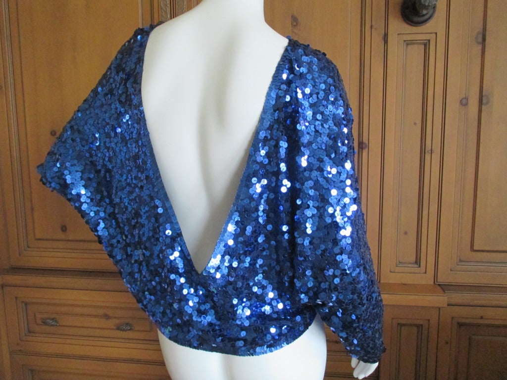 Early Tom Ford for Cathy Hardwick Sequin Top
I'm not certain which way it is worn, low back or low front.
Looks luscious either way