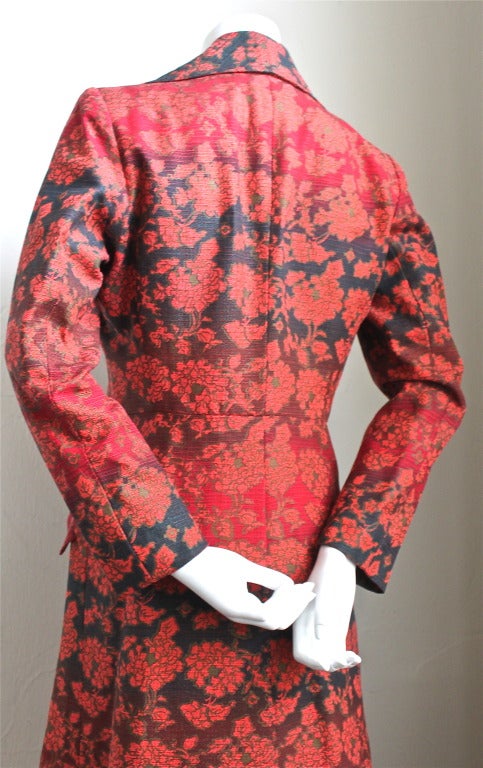 1960's YVES SAINT LAURENT gradient color floral coat In Good Condition In San Fransisco, CA