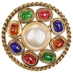 Chanel Colorful Poured Glass Brooch