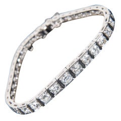 Antique Art Deco Platinum And Diamond Bracelet