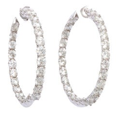 Powerful Diamond Hoop Earrings, 14.63 CTS