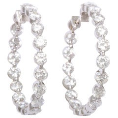 Super Fine Diamond Hoop Earrings, 5.35 Carats