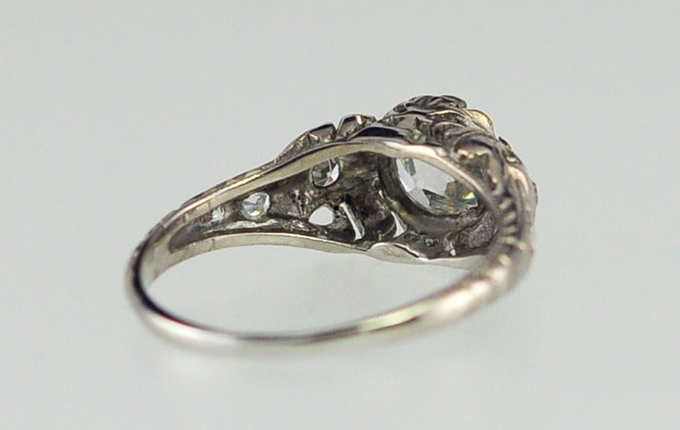  Art Deco Diamond Platinum Engagement ring 1
