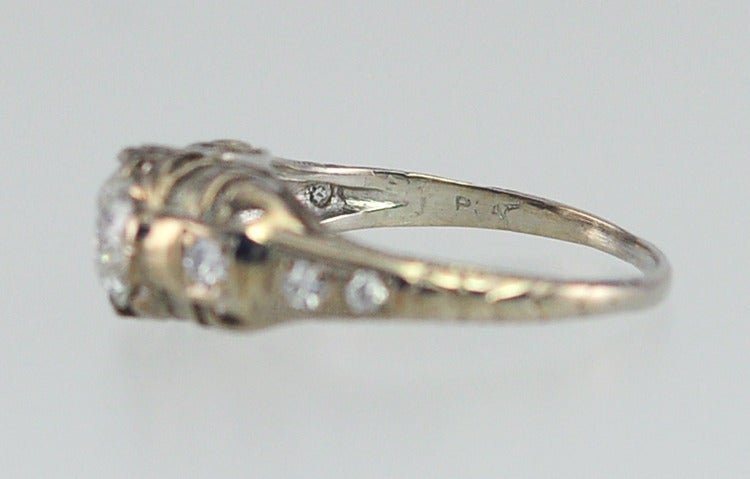  Art Deco Diamond Platinum Engagement ring 2