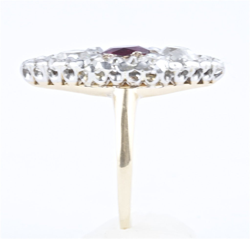 Women's Edwardian Ruby Diamond Engagement Ring
