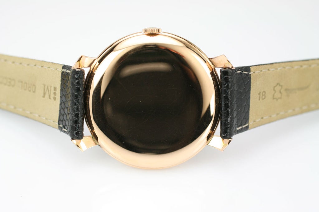 IWC Wrist Watch w/ Cloisonné Israeli Flag Dial Rose Gold c1950s 1