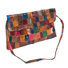 handmade artisan colorblock skin clutch 5