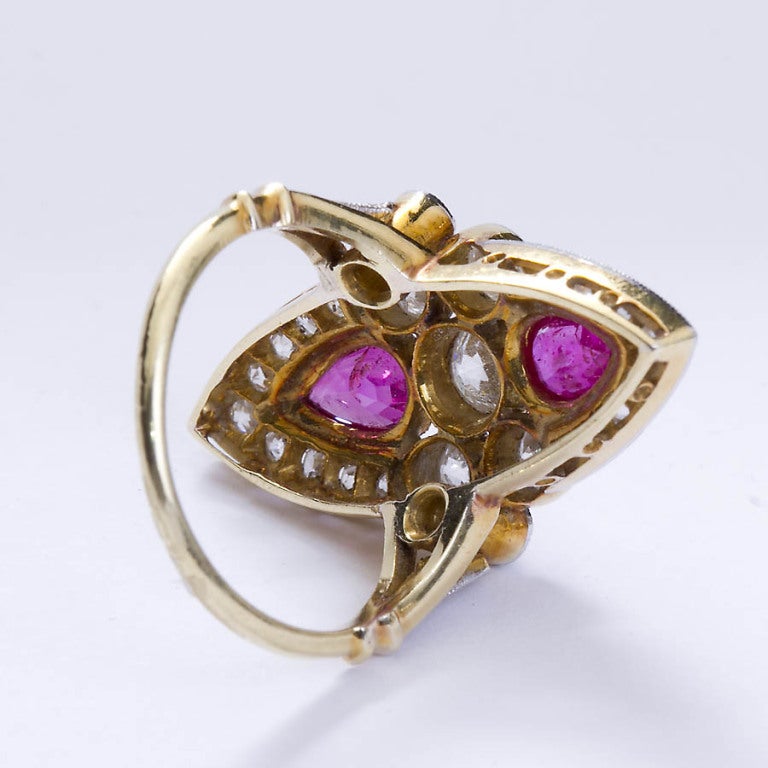 Women's Antique Diamond and Ruby Ring