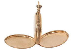 Women's or Men's Waltham 14K Gold Double Cased Pocket Watch