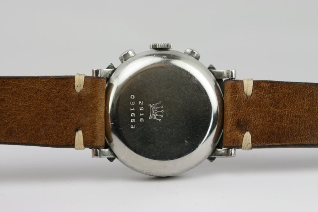 Rolex Rare Stainless Steel Chronograph Wristwatch Ref 2916 In Excellent Condition In Miami Beach, FL